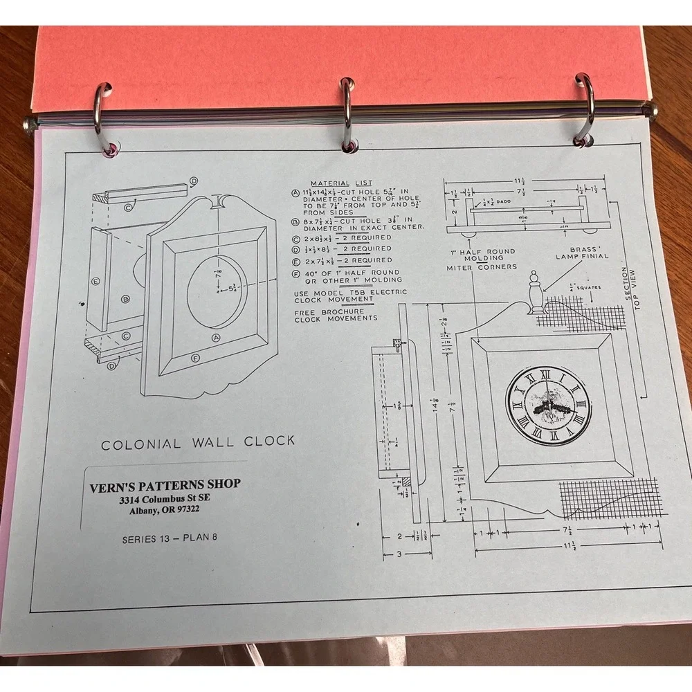 Huge Lot: 200 Vintage Woodworking Project Plans & Measured Drawings Binder